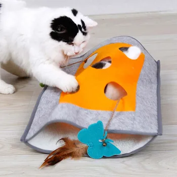 Pisica Sac De Dormit Pat Tunel Toy V-Ați Ascunselea, Pătură Pentru Pisica Catel Cu Sunet De Hârtie Lovit Hamster Vocal Puzzle Jucarie Pisica Pet Playmate