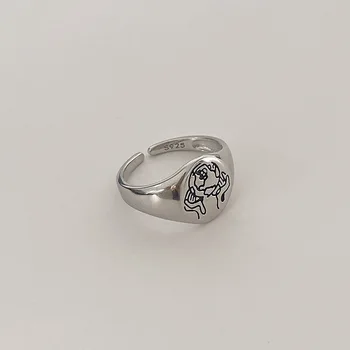LouLeur Știri Design 925 Sterling Silver Ring Moda Inele Pentru Femei Bijuterii Inel Reglabil 2020 Tendință De Argint 925