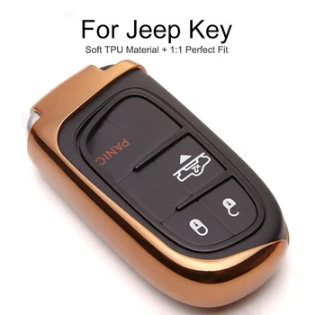 TPU Protecție Cheia de la Mașină Caz Acoperire Pentru Jeep Liberty Renegat Compass, Patriot Grand Cherokee, Wrangler JL Cheie Lanț Inel de Styling