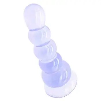 Cristal Transparent Butt Plug Mare de bile Anale Cu ventuza G-spot Stimulare Anala de Formare pentru Adulti Jucarii Sexuale Pentru Barbati Femeie