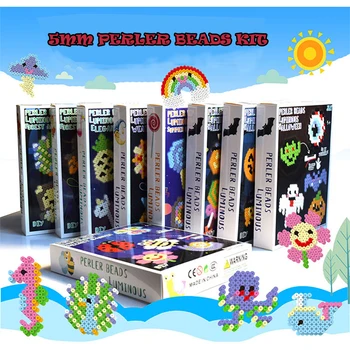 5mm margele Hama 5mm Luminos siguranța margele Set 3D Puzzle DIY Jucărie pentru Copii margele hama pegboard Puzzle jucarii educative