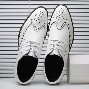 Moda De Primăvară Bărbați Formale Rochie Pantofi Plat A Subliniat Toe Anglia Stil Business Pantofi Barbati Din Piele Pantofi