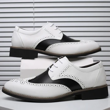 Moda De Primăvară Bărbați Formale Rochie Pantofi Plat A Subliniat Toe Anglia Stil Business Pantofi Barbati Din Piele Pantofi