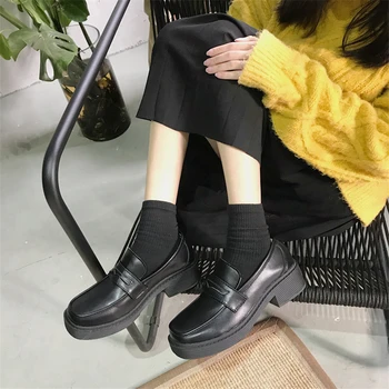 Mary Jane Pantofi Fete Scoala Japoneza Jk Uniformă Accesorii Lolita Pantofi Colegiul Gotic din Piele PU Platformă de Înaltă Calitate, Pantofi