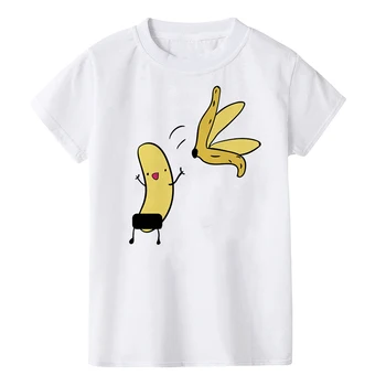 Copilul de Banane te Dezbraci Design Amuzant Print T-shirt de Vară Umor Glumă Hipster T-Shirt Alb Camasi Casual Tinute Streetwear
