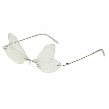 2020 Femei fără ramă de ochelari de Soare de Designer de Brand Retro Ochelari de Soare Vintage Steampunk ochelari de Soare Femei Lady Butterfly UV400 Ochelari