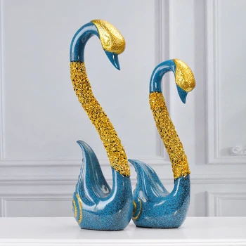 Europene Rășină De Gâscă Ornamente Acasă Living, Birou Swan Meserii Decor De Birou Desktop Figurine Accesorii Cadouri De Nunta