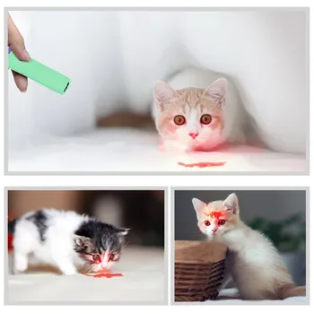 NOU Animal de casă Pisică Jucărie cu Lumină Laser Jucărie Amuzant animale de Companie LED Laser Puzzle Interactiv de Proiecție Pen Teasing Stick de Lumină 1 BUC