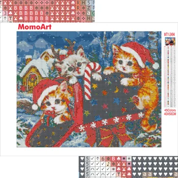 MomoArt 5D DIY Diamant Pictura Cat Ambarcațiuni Kit Diamant Broderie Câine Animal de Cusatura Cruce Mozaic Decor de Crăciun