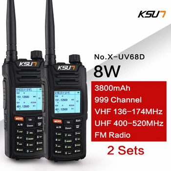KSUN VHF 136-174MHz& UHF 400-520MHz Dual Band Două Fel de Radio Walkie Talkie Aviației Banda Radio de Emisie-recepție