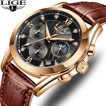 LIGE Men Sport Ceas Dropshipping Luminos Impermeabil Cuarț Ceas pentru Bărbați Multifuncțional Cronograf Ceas de mână en-Gros Preț