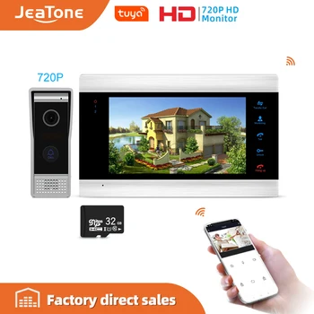 Jeatone 7inch Monitor Video Interfoane Sistem de Securitate Acasă Videoclip Sonerie telefon Ușă cam, Multi-limbaj, suport de control de la distanță