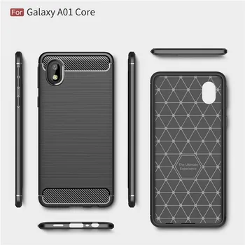 Moale Fibra De Carbon Caz Pentru Samsung Galaxy A01 Core Caz M01 A2 Miez Capac Spate Telefon Bumper Pentru Samsung Galaxy A01 Core Funda