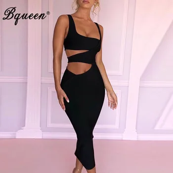 Bqueen Sexy Femei Partid Rochie Neagră Fără Mâneci Rochii De Club Pentru Femei 2019 Vestidos De Vara Noi
