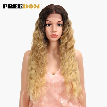 LIBERTATEA Despărțire fără Sintetic Dantelă în Fața Peruca 28 inch Ombre Blond Peruca Pentru Femeile de culoare de Moda Peruca American Vânzare Fierbinte Fantezi păr