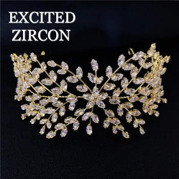 Moda de mireasă floare de par accesorii de par zircon pietre de cristal elegant și de lux rafinat frizură doamnelor nunta
