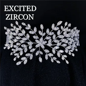 Moda de mireasă floare de par accesorii de par zircon pietre de cristal elegant și de lux rafinat frizură doamnelor nunta