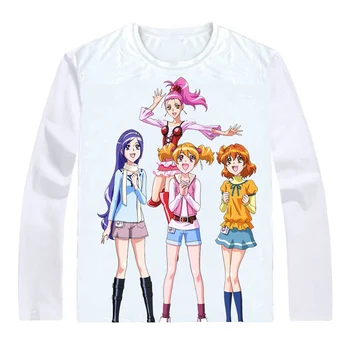 Proaspete Cure Destul De T-Shirt Anime Camasi Cu Maneca Lunga Fresh Precure Sclipici Vigoare Eas Dragoste Momozono Tarta Inori Anime Cosplay Tricou