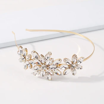 Sclipitoare De Cristal Diamante Flori Hairband Pentru Femei De Moda Accesorii De Par Geometrice Bentita Petrecere De Nuntă În Stil Baroc Bijuterii