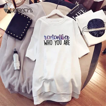 Femeile Harajuku Supradimensionat Rochie Scrisoare De Imprimare Mini Petrecere Pulover T-Shirt, Rochii Cu Maneci Scurte Casual De Vara Vrac Femme Streetwear