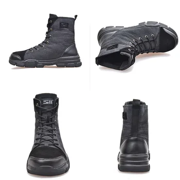 JACKSHIBO de Siguranță Bocanci Pantofi Pentru Bărbați Tot Sezonul Anti-zdrobitor bombeu metalic Cizme Indestructibil de Lucru Pantofi Cizme Barbati