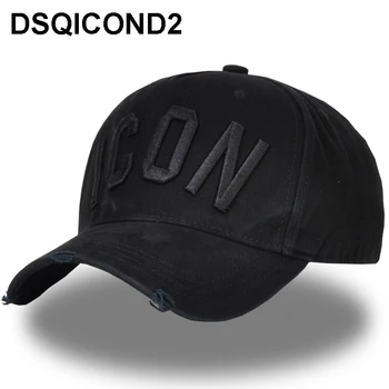 DSQICOND2 en-Gros de Bumbac Sepci de Baseball PICTOGRAMA Logo-ul DSQ Scrisori de Înaltă Calitate Capac Bărbați Femei Design Clientului Pălărie Neagră Capac Tata Pălării