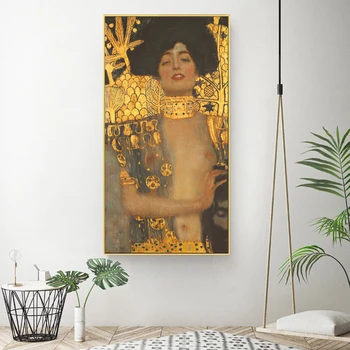 Mare Panza De Artă Decorativă Poze Gustav Klimt Femei De Aur Panza Picturi Clasice De Pictură În Ulei Poze De Perete Pentru Camera De Zi
