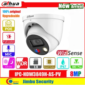 Dahua WizSense 8MP Camera IP POE IPC-HDW3849H-CA-PV Full Color H. 265 built-in Microfon, audio in/out alarma in/out IR30m WDR SD slot