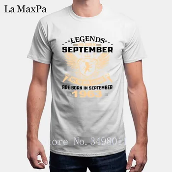 Calitate De Top Tricou Pentru Bărbați Legendele Se Nasc În Septembrie 1963 Culoare Solidă Mens T-Shirt Echipajul Gât Rece De Sex Masculin T Camasa Pentru Barbati
