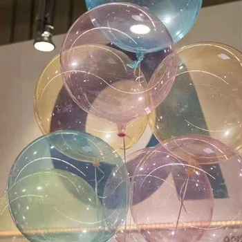 5pcs/lot 16 inch Cristal Colorat Balon Rotund Bobo Transparent Clar Baloane Nunta Decro Heliu Mingi Gonflabile