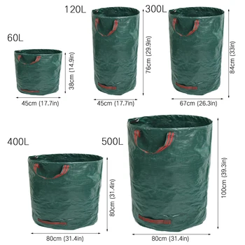 120-500L Mare Capacitate Grădină Sac Reutilizabil Frunze Sac de Gunoi Pliabil Grădină Gunoi de Colectare a Deșeurilor Container Sac de Depozitare