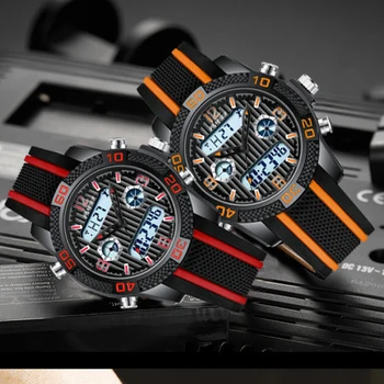 DOMNILOR Barbati Ceas Brand de Top de Moda de Lux Analog Digital Dual Display Ceasuri Cronograf Sport Impermeabil Ceas Barbati Ceas