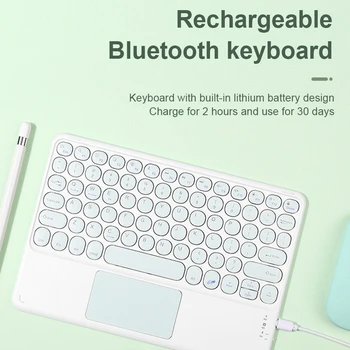 Bluetooth Tastatură de Gaming Portabile fără Fir Bluetooth Tastatura Cu Touchpad Pentru Laptop, iPad Pro PC Gamer Tastatură Drăguț