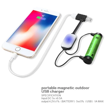 Magnetic 18650 Li-Po Baterie Încărcător Multifuncțional Li-Ion Cablu De Încărcare Cu Taxă Inversă De Putere