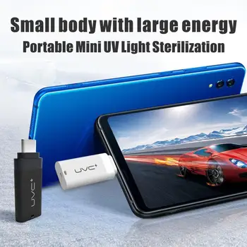 Mini USB Telefon Ultraviolete Germicide Lumina Handheld Portabil UVC LED-uri Lampa de Sterilizare De Tip C, Telefon Mobil Pentru Iphone