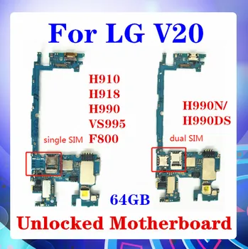 Pentru LG V20 H910 H918 VS995 F800 H990 H990N/H990DS Placa de baza Single/dual SIM 64GB Placa de baza Cu Cip Android Suport 4G