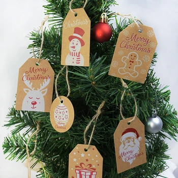 100BUC Pom de Crăciun Serie Elan Hang Tag-ul Cu Coarda preț bijuterii DIY manual Hang Tag-uri Cadou de Ambalaj Etichete Consumabile