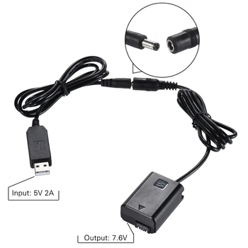 Andoer NP-FW50 Dummy Baterie+DC Power Bank USB Cablu pentru a. AC-PW20 Sony NEX-3/5/6/7 Serie A33 A37 A35 A55 a7 a7R a7II A6000 A6300