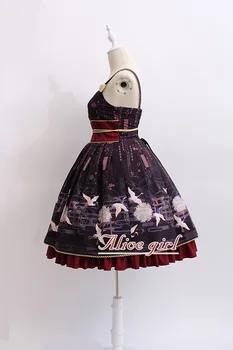 Revenind Macara ~ Kimono Stil Lolita JSK Rochie cu Ciucure de Alice Fata de ~ Pre-comanda