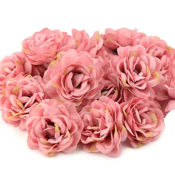 30pcs/lot 7cm Mare de Mătase Artificială a Crescut Capete de Flori Pentru Acasă Decorare Nunta DIY Cununa de Perete Accesorii Craft Flori False