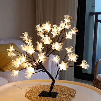 24/36/48 USB cu LED-uri Copac Sakura Lumina lanternei Lămpi de Masă Lumină de Noapte pentru Interior Dormitor Petrecere de Nunta Decor Acasă