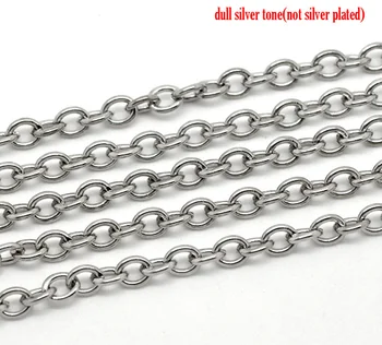 Frumoasă Culoare Argintie Link-uri-Deschis Lanțuri de Cablu Constatările 7x5.5mm, vândute într-o mulțime de 10M (B15206)