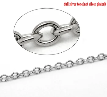 Frumoasă Culoare Argintie Link-uri-Deschis Lanțuri de Cablu Constatările 7x5.5mm, vândute într-o mulțime de 10M (B15206)
