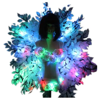 Colorate spate cadru de fundal placa de Costume Sexy Femei Luminoasă cu LED-uri Sutien, pantaloni Scurți Costum Sexy Cântăreață de sex Feminin de Performanță Etapă Seturi