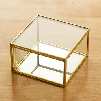 Sticlă ewelry Cutie Masă Recipient Pentru Afișarea Bijuterii, Suveniruri Decorațiuni Plante Container Ewelr MJ707