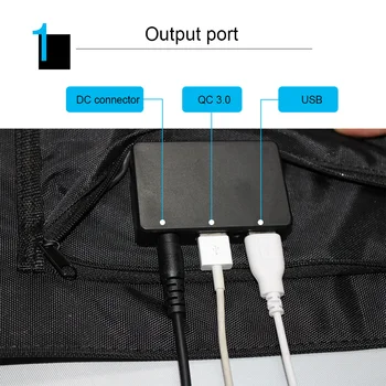 în aer liber porturi USB rapid incarcator solar pliabil QC3.0 18v DC 60w port portabil de pliere panou solar pentru telefon, laptop, tableta