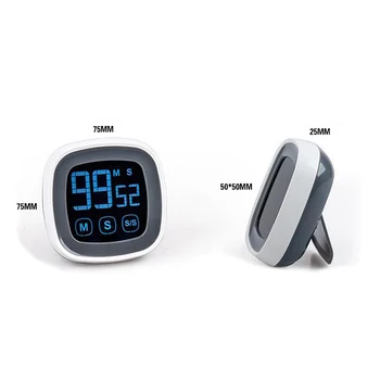 Ecran tactil de Bucătărie Timer Digital LED timer Electronic Calendarul Numărătoarea inversă de Alarmă Temporizador Cronometru Ceas Magnetic Kookwekker