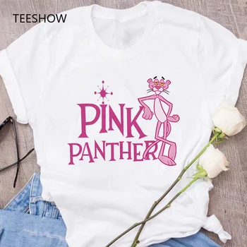 Pantera roz Imprimate Vara Noi de Desene animate Drăguț tricou Alb Topuri Tricou Femei Casual Short Sleeve Graphic Tee de sex Feminin dropshipping