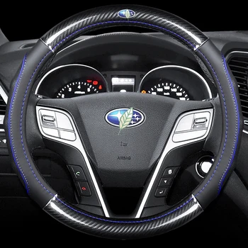 Masina de Fibră de Carbon, Volan Piele Huse Accesorii de Interior 38cm pentru Subaru Impreza WRX STi BRZ Forester XV Styling Auto