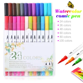 Culori StraightGel Set Pix 48/100 Colorate Creative De Modelare Artistică Fontmild Liner Brush Pen
